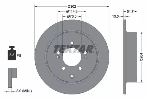 TEXTAR TEXTAR 92294903 1x TEXTAR 92294903 Brake Disc 
