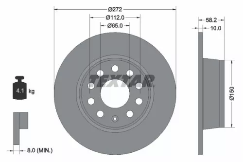 1x TEXTAR 92300003 Brake Disc