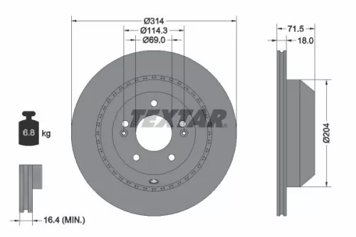 1x  TEXTAR Brake Disc