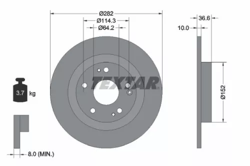 1x TEXTAR 92301303 Brake Disc