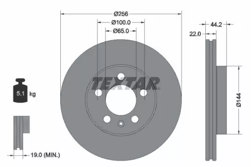 TEXTAR TEXTAR 92303803 1x TEXTAR 92303803 Brake Disc 
