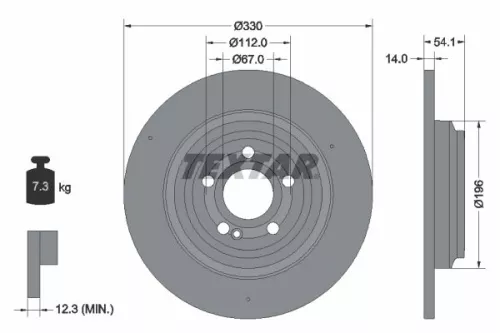 1x TEXTAR 92306905 Brake Disc