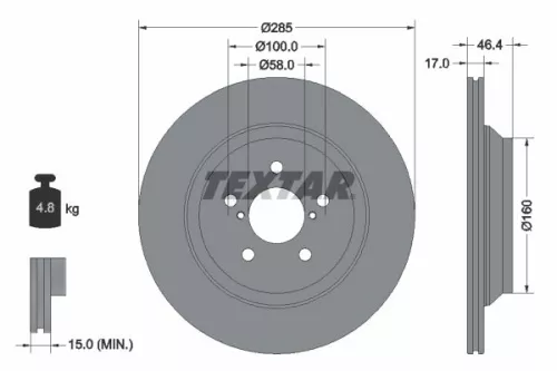 TEXTAR TEXTAR 92309303 1x TEXTAR 92309303 Brake Disc 