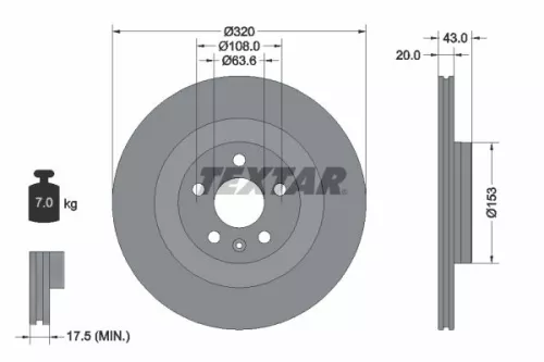 TEXTAR TEXTAR 92309703 1x TEXTAR 92309703 Brake Disc 