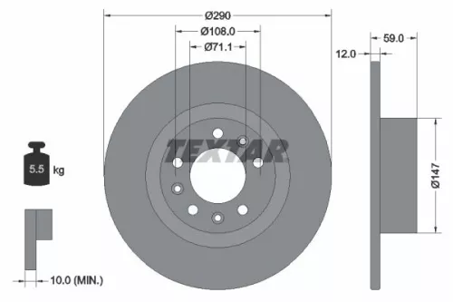TEXTAR TEXTAR 92313603 1x TEXTAR 92313603 Brake Disc 