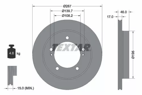 TEXTAR TEXTAR (92314103) 1x  TEXTAR Brake Disc 