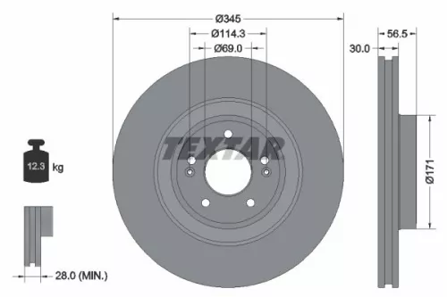 TEXTAR TEXTAR 92314805 1x TEXTAR 92314805 Brake Disc 