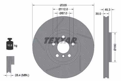TEXTAR TEXTAR 92317105 1x TEXTAR 92317105 Brake Disc 