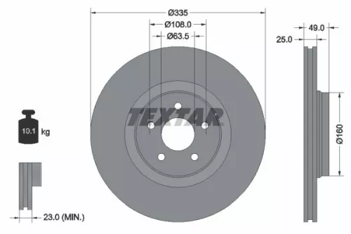 1x TEXTAR 92317805 Brake Disc