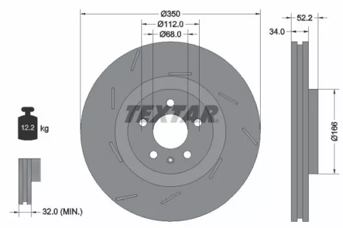 TEXTAR TEXTAR 92319005 1x TEXTAR 92319005 Brake Disc 