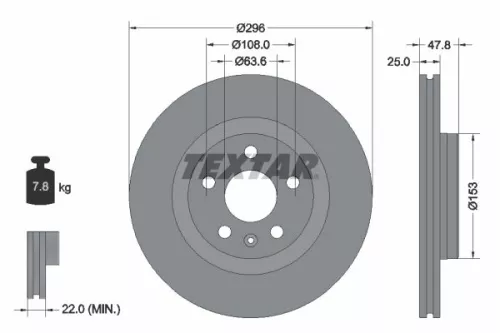 1x TEXTAR 92323905 Brake Disc