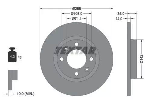 TEXTAR TEXTAR 92325903 1x TEXTAR 92325903 Brake Disc 
