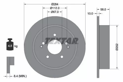 1x TEXTAR 92326603 Brake Disc