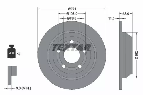 1x  TEXTAR Brake Disc