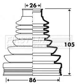 FIRST LINE FIRST LINE FCB2912  FIRST LINE Drive Shaft Cv Boot Kit 