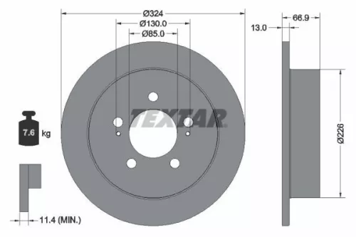 1x TEXTAR 92347403 Brake Disc