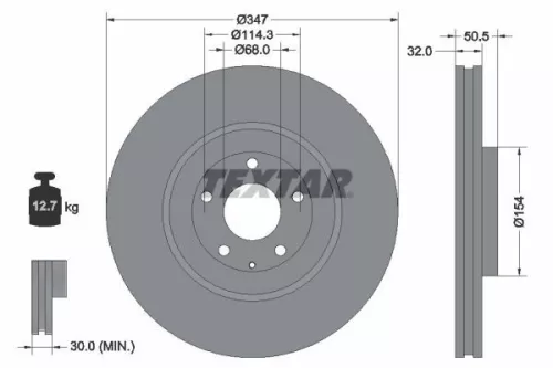 TEXTAR TEXTAR 92348903 1x TEXTAR 92348903 Brake Disc 