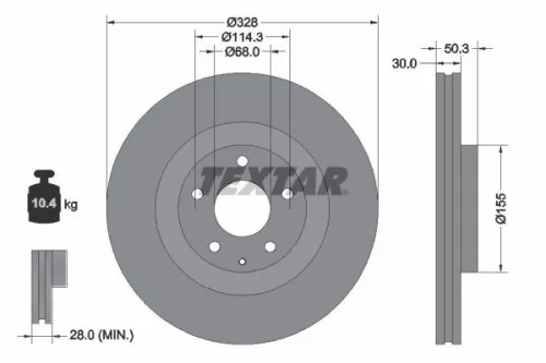 TEXTAR TEXTAR 92352303 1x TEXTAR 92352303 Brake Disc 