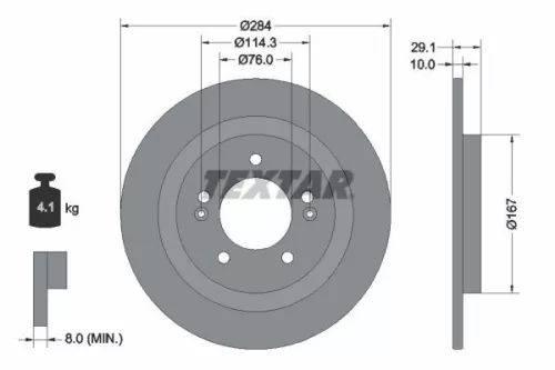 TEXTAR TEXTAR 92352503 1x TEXTAR 92352503 Brake Disc 