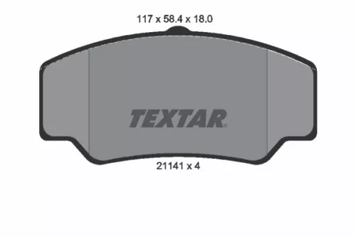 1x TEXTAR 2114103 Brake Pad Set
