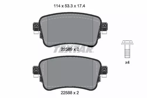 TEXTAR TEXTAR (2258801) 1x Brake Kit, disc brake 