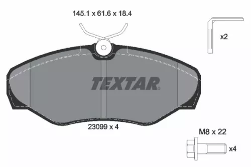 TEXTAR TEXTAR (2309902) 1x Brake Kit, disc brake 