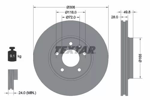 TEXTAR TEXTAR (2309902) 1x Brake Kit, disc brake 