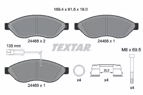 1x  TEXTAR Brake Pad Set