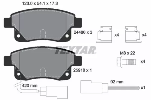 TEXTAR TEXTAR (2448601) 1x Brake Kit, disc brake 