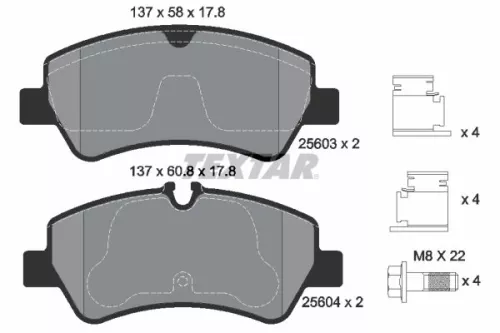 TEXTAR TEXTAR (2560301) 1x Brake Kit, disc brake 