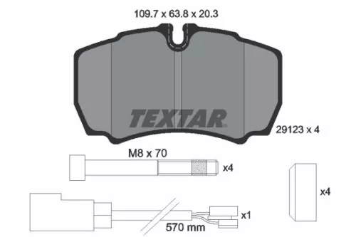 TEXTAR TEXTAR (2912307) 1x Brake Kit, disc brake 