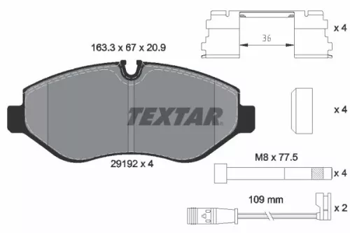 TEXTAR TEXTAR (2919202) 1x Brake Kit, disc brake 