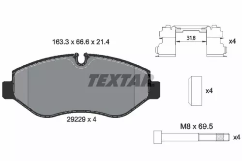 TEXTAR TEXTAR (2922901) 1x Brake Kit, disc brake 