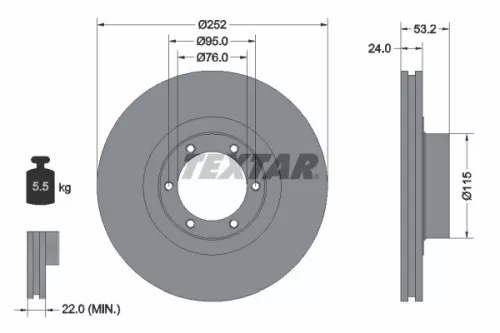 1x TEXTAR 92017203 Brake Disc