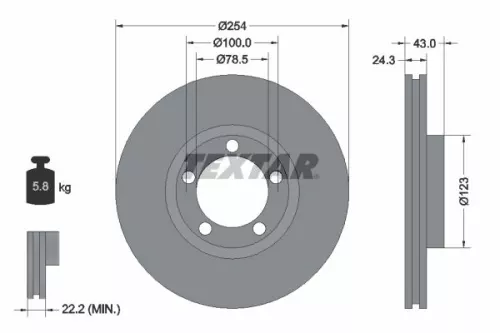 TEXTAR TEXTAR 92088100 1x TEXTAR 92088100 Brake Disc 