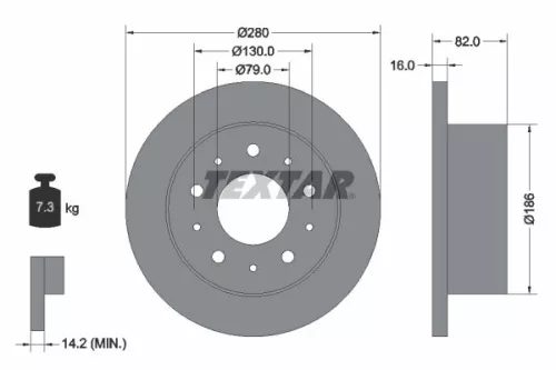1x TEXTAR 92116203 Brake Disc