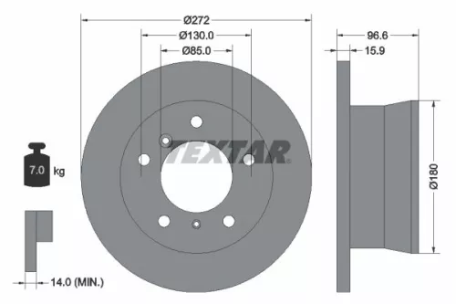 1x TEXTAR 92137603 Brake Disc