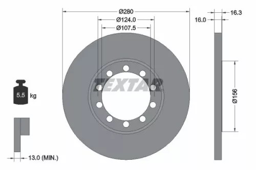 1x  TEXTAR Brake Disc 92152003 280