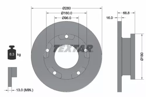 1x TEXTAR 92159103 Brake Disc