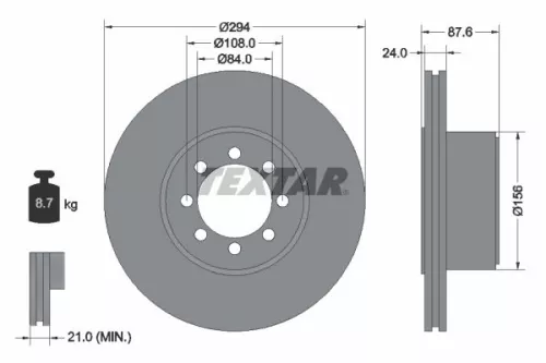 TEXTAR TEXTAR 92171700 1x TEXTAR 92171700 Brake Disc 