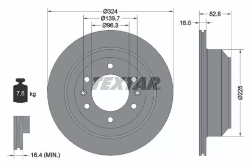 TEXTAR TEXTAR 92203900 1x TEXTAR 92203900 Brake Disc 