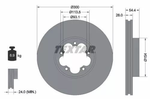 1x  TEXTAR Brake Disc 92231500 300