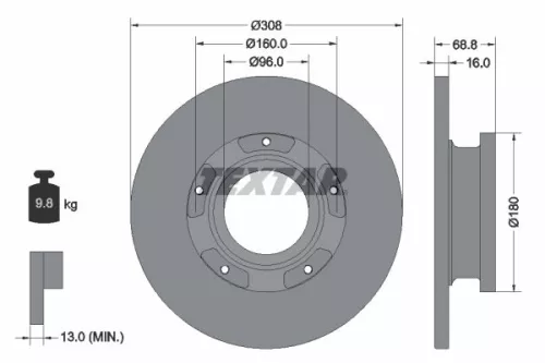 TEXTAR TEXTAR 92273903 1x TEXTAR 92273903 Brake Disc 