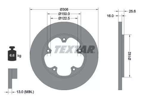 1x TEXTAR 92274103 Brake Disc