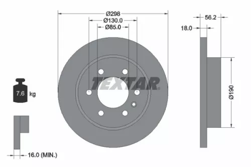 TEXTAR TEXTAR 92301003 1x TEXTAR 92301003 Brake Disc 