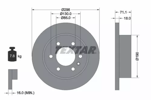 TEXTAR TEXTAR (92301103) 1x  TEXTAR Brake Disc 