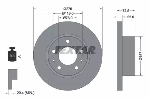 TEXTAR TEXTAR 93104603 1x TEXTAR 93104603 Brake Disc 