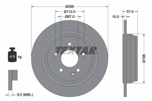 1x  TEXTAR Brake Disc