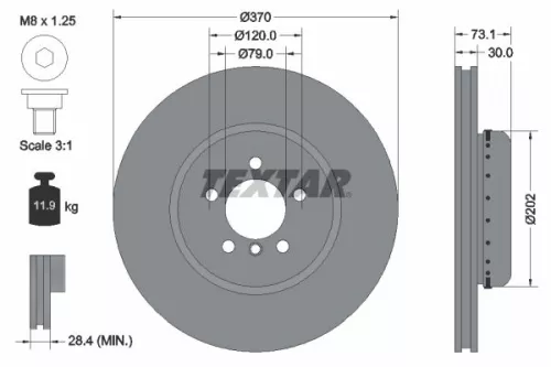 TEXTAR TEXTAR (92265325) 1x  TEXTAR Brake Disc 