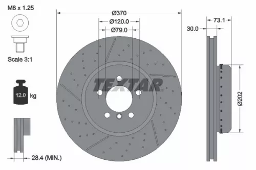 TEXTAR TEXTAR (92265425) 1x  TEXTAR Brake Disc 